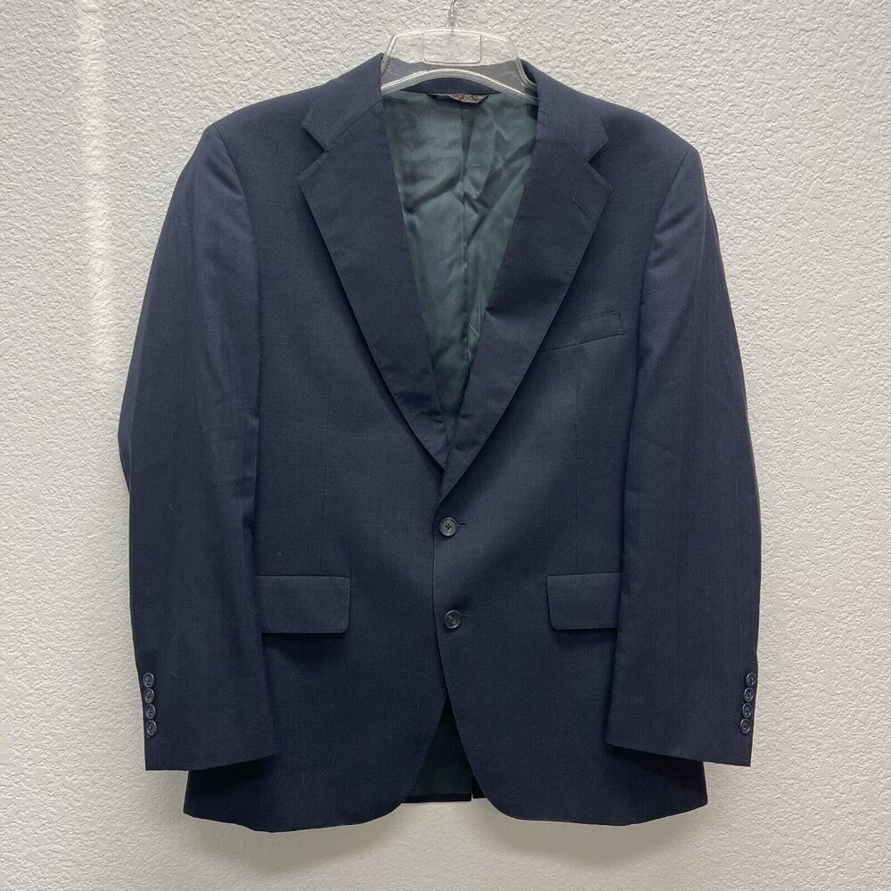 Lacrosse Mens Sport Coat Blazer Suit Jacket USA 40R Navy 2 Two Buttons USA Made